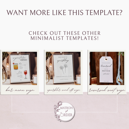 Minimalist Guest Book and Gifts & Cards Sign Template Bundle | Customizable & Ready-to-print