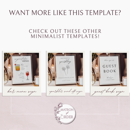 Minimalist Folded Reception Place Cards Template | Customizable