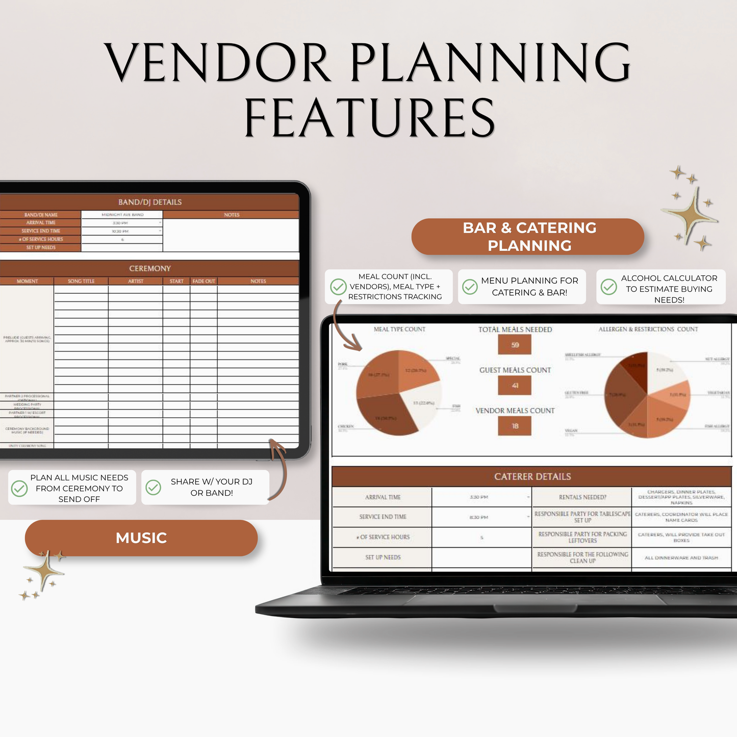 The Complete Wedding Planning Spreadsheet - Terracotta Edition