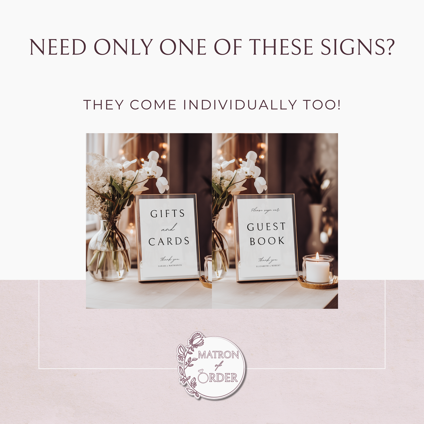 Minimalist Guest Book and Gifts & Cards Sign Template Bundle | Customizable & Ready-to-print