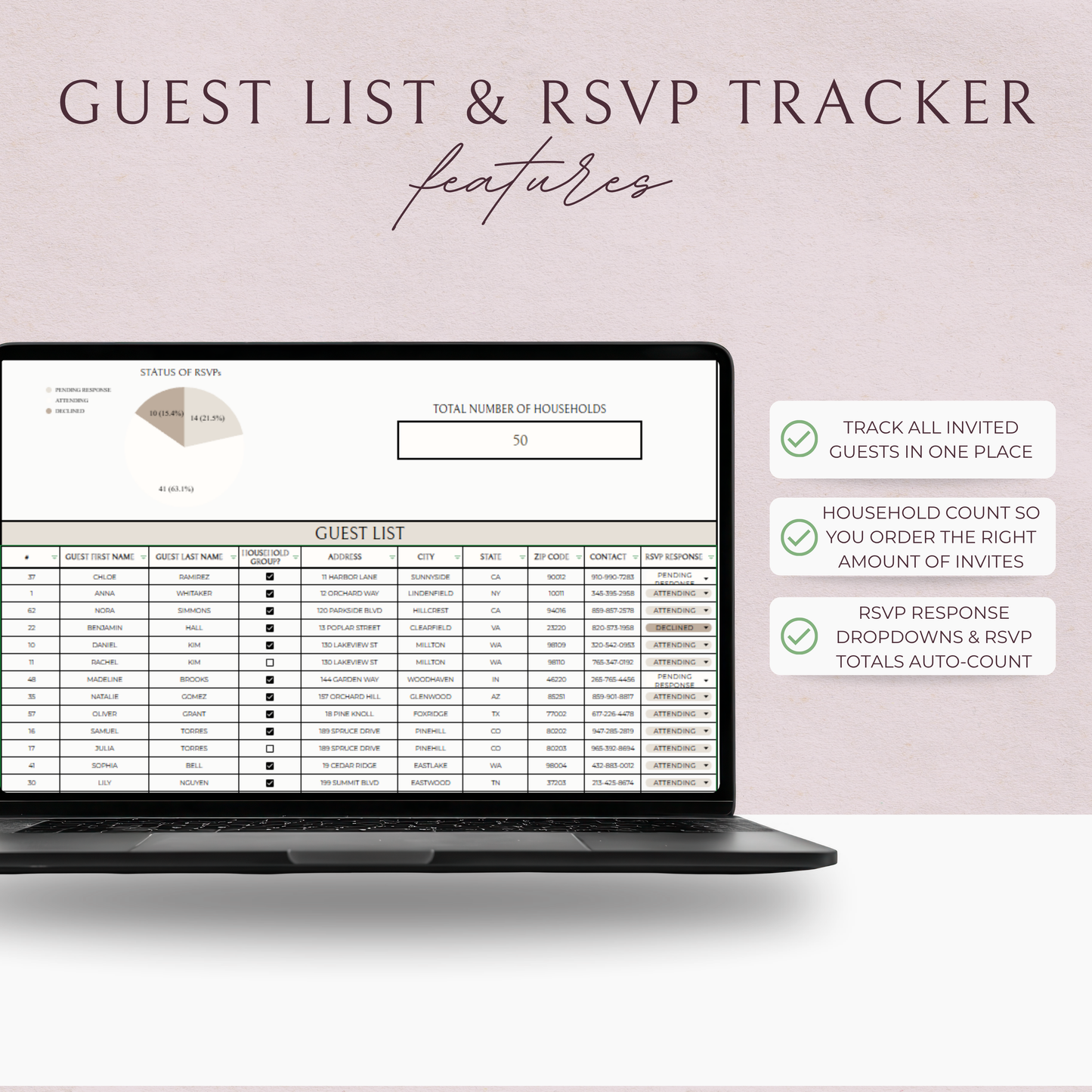 Essential Wedding Planning Spreadsheet - Neutral Edition