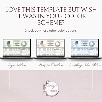 Essential Wedding Budget Tracker Spreadsheet - Blush Edition
