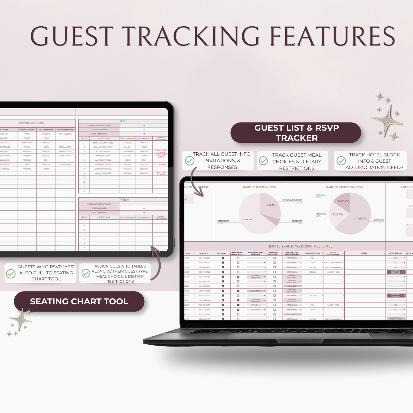 The Complete Wedding Planning Spreadsheet - Blush Edition