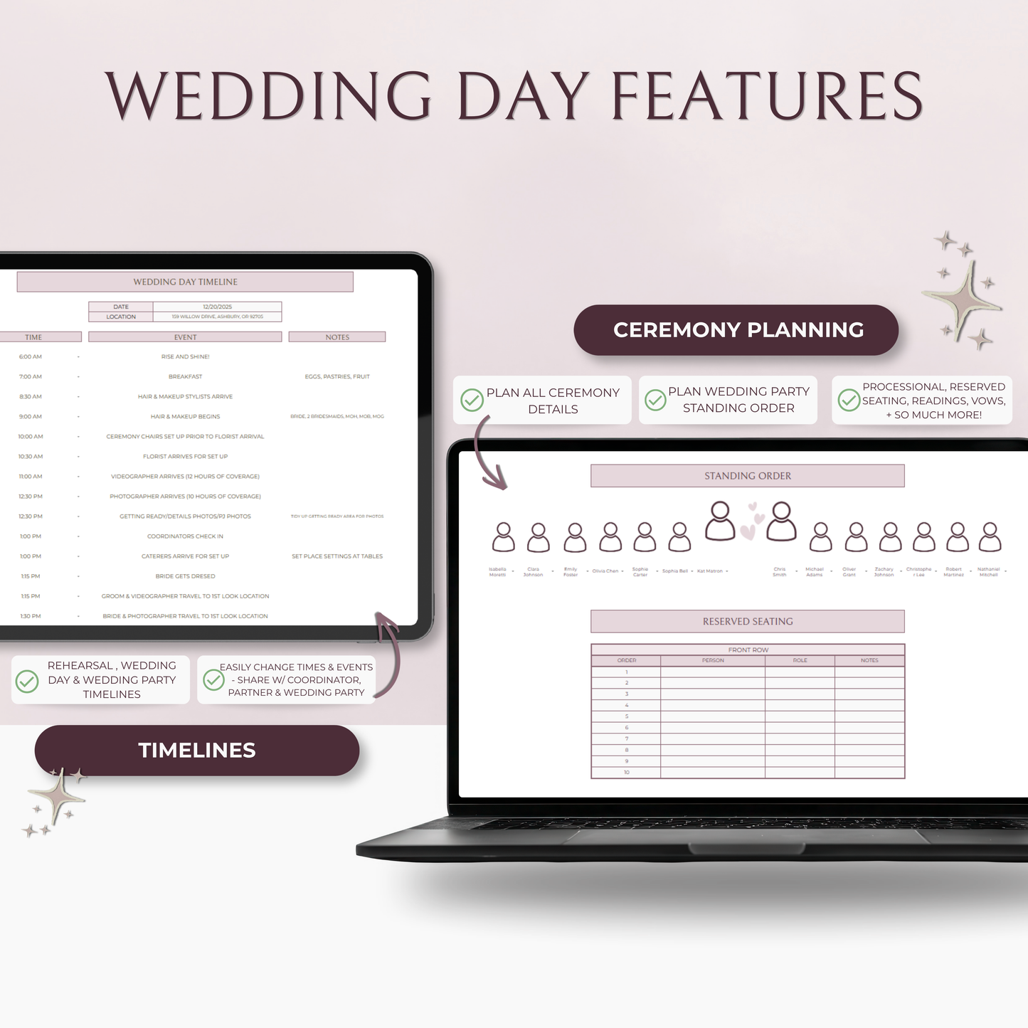 The Complete Wedding Planning Spreadsheet - Blush Edition