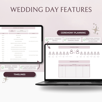 The Complete Wedding Planning Spreadsheet - Blush Edition