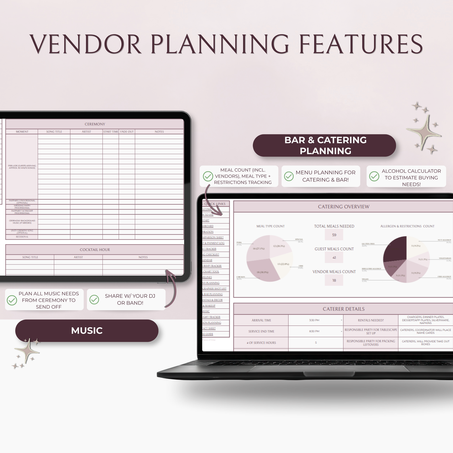 The Complete Wedding Planning Spreadsheet - Blush Edition