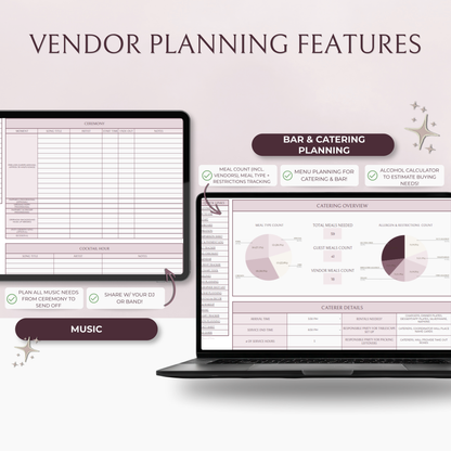 The Complete Wedding Planning Spreadsheet - Blush Edition