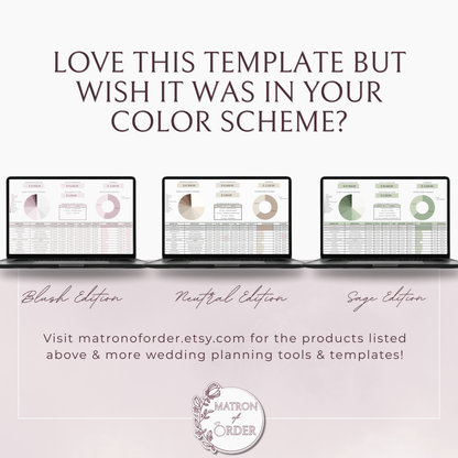 The Complete Wedding Planning Spreadsheet - Something Blue Edition