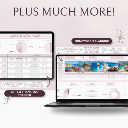 The Complete Wedding Planning Spreadsheet - Blush Edition