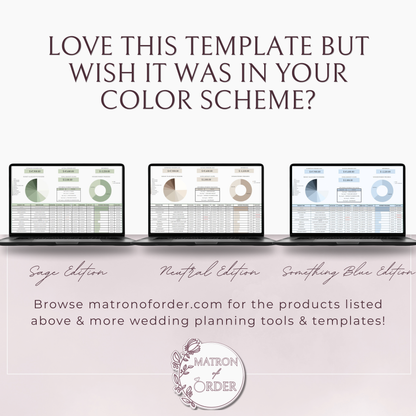 The Complete Wedding Planning Spreadsheet - Blush Edition
