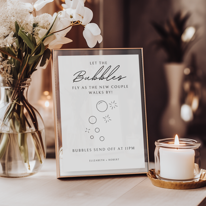 Panneau de départ à bulles minimaliste | Personnalisable et prêt à imprimer