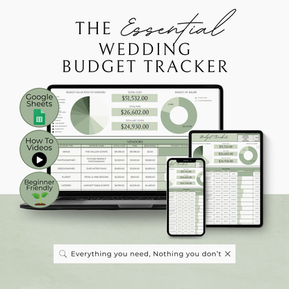 Tableur essentiel pour le suivi du budget de mariage - Édition Sage