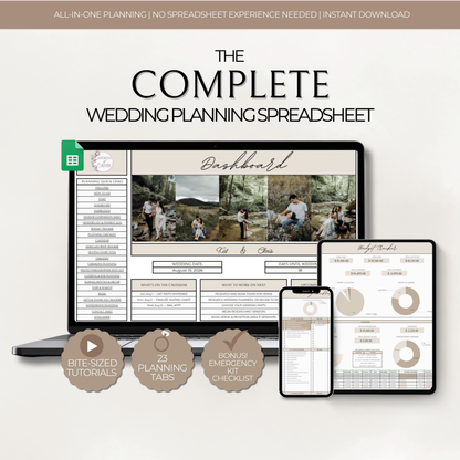 The Complete Wedding Planning Spreadsheet - Neutral Edition