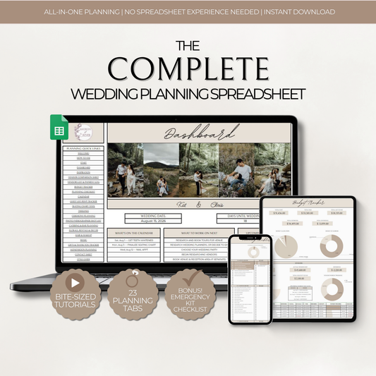 The Complete Wedding Planning Spreadsheet - Neutral Edition