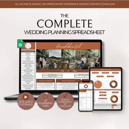 The Complete Wedding Planning Spreadsheet - Terracotta Edition
