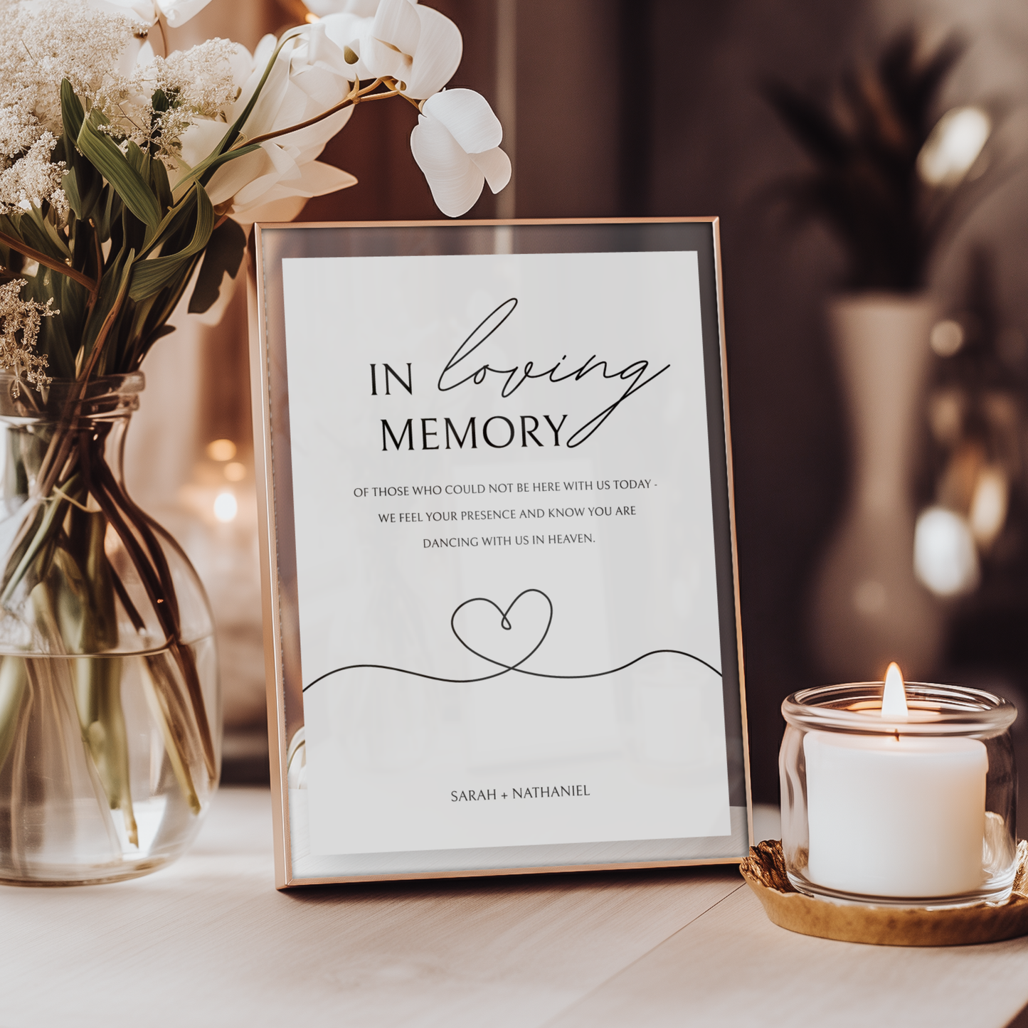 Minimalist In Loving Memory Sign Template | Customizable & Ready-to-print