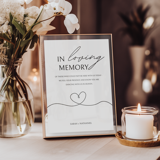 Minimalist In Loving Memory Sign Template | Customizable & Ready-to-print