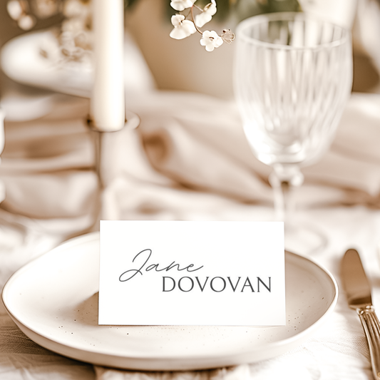 Minimalist Folded Reception Place Cards Template | Customizable
