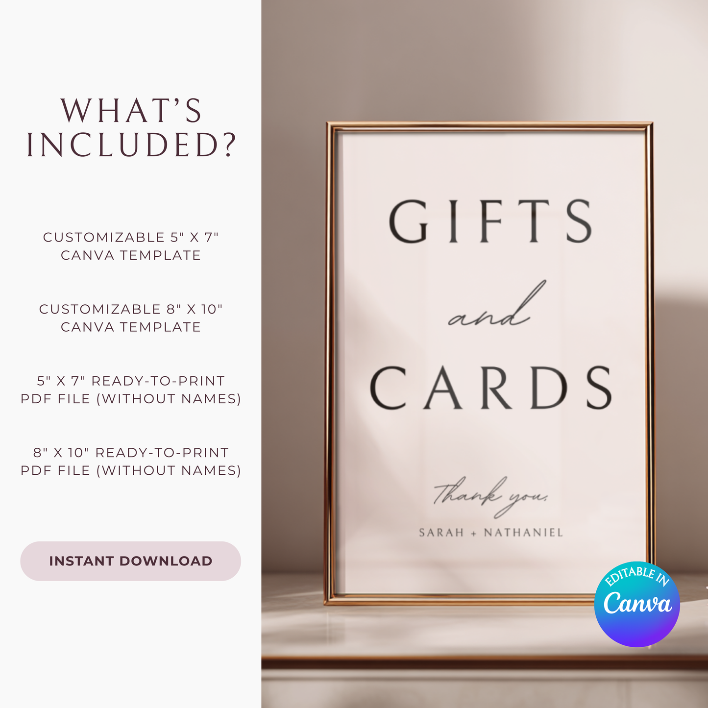 Minimalist Gifts & Cards Sign Canva Template | Customizable & Ready-to-print
