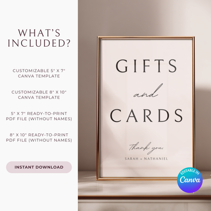 Minimalist Gifts & Cards Sign Canva Template | Customizable & Ready-to-print