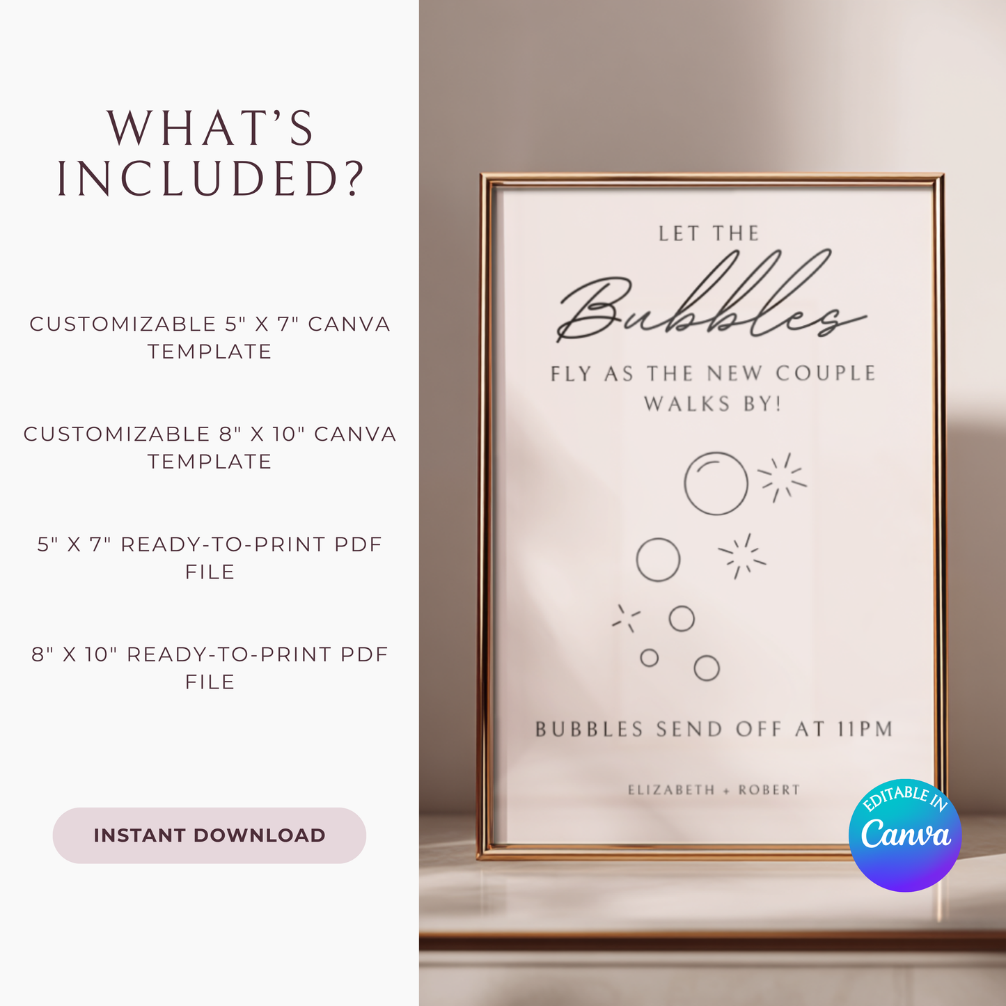 Panneau de départ à bulles minimaliste | Personnalisable et prêt à imprimer