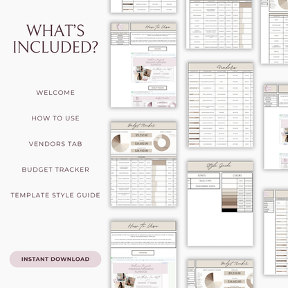 Essential Wedding Budget Tracker Spreadsheet - Neutral Edition