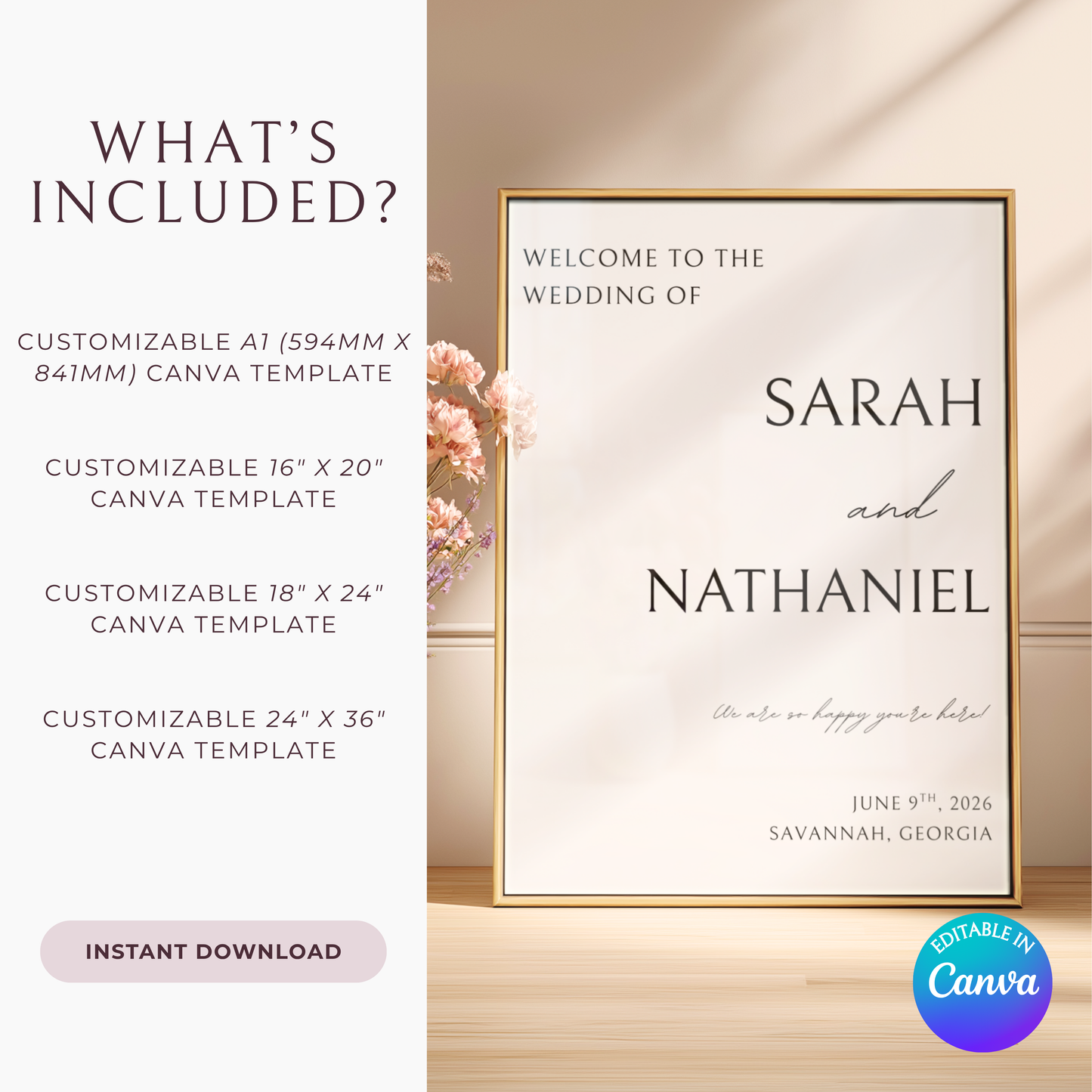 Minimalist Welcome Sign Template | Customizable