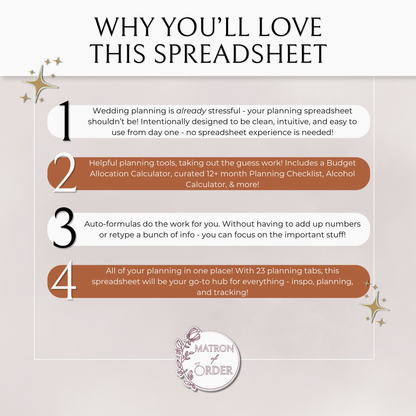 The Complete Wedding Planning Spreadsheet - Terracotta Edition