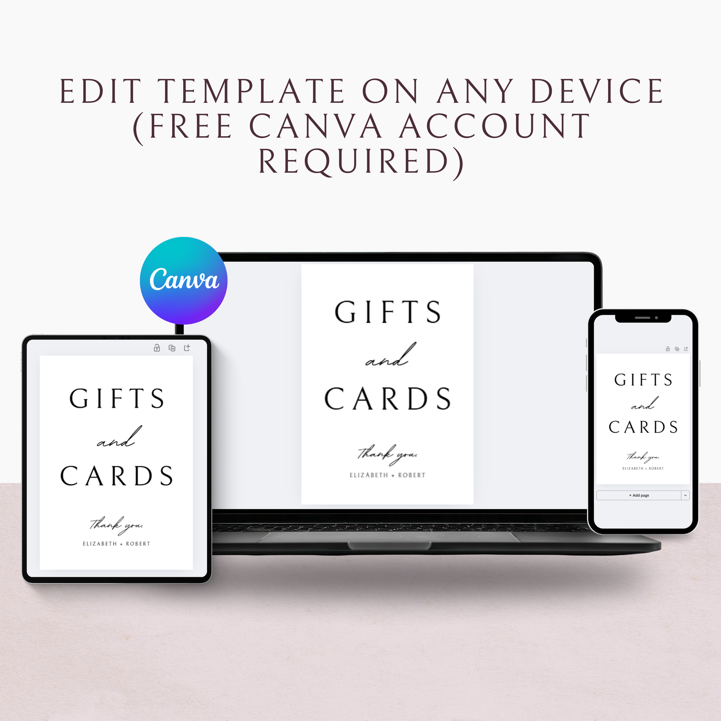 Minimalist Gifts & Cards Sign Canva Template | Customizable & Ready-to-print