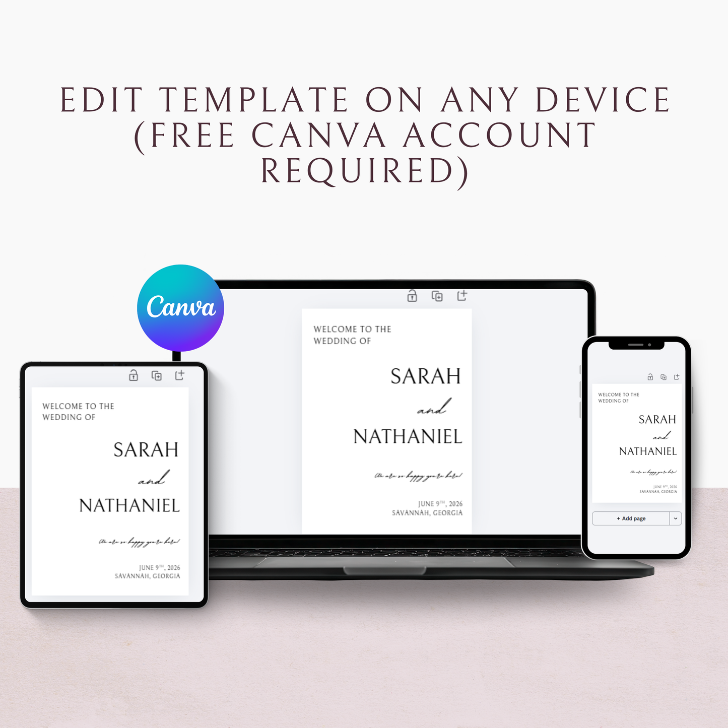 Minimalist Welcome Sign Template | Customizable