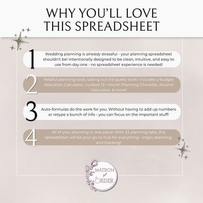 The Complete Wedding Planning Spreadsheet - Neutral Edition