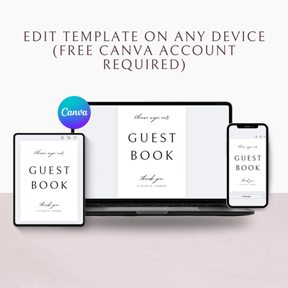Minimalist Guest Book Sign Template | Customizable & Ready-to-print