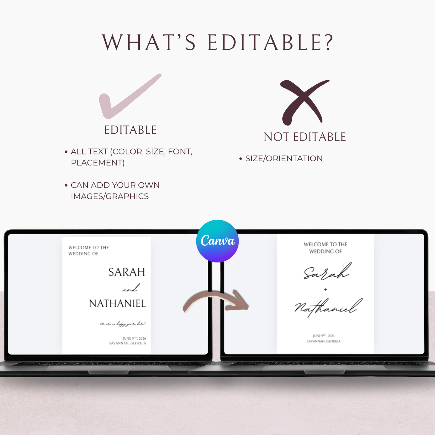 Minimalist Welcome Sign Template | Customizable
