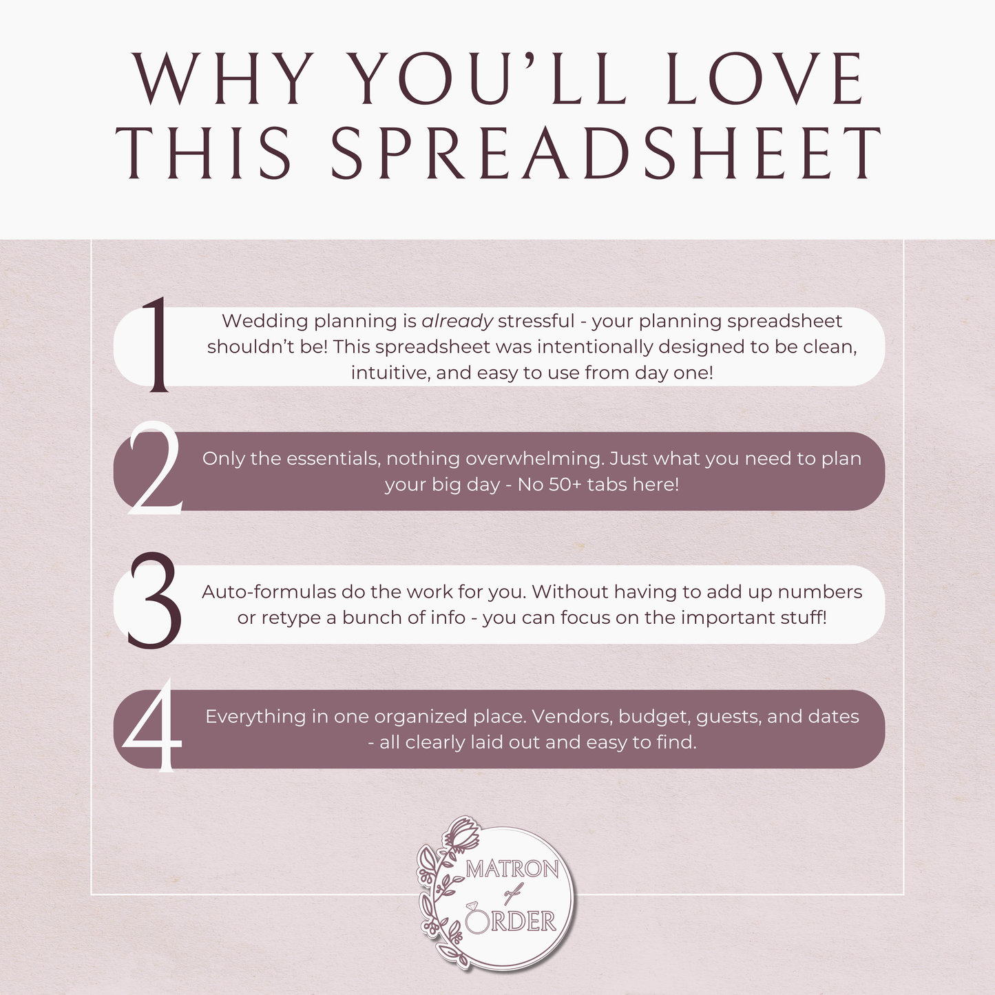 Essential Wedding Planning Spreadsheet - Neutral Edition