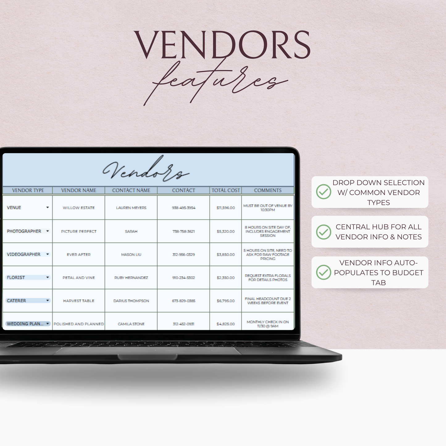 Essential Wedding Budget Tracker Spreadsheet - Something Blue Edition