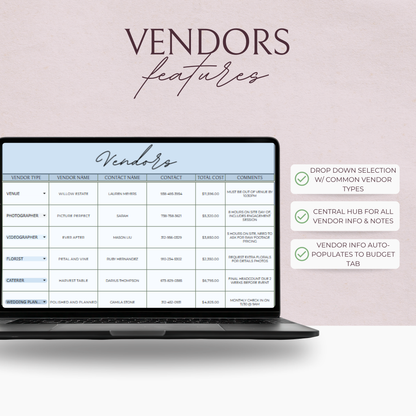 Essential Wedding Budget Tracker Spreadsheet - Something Blue Edition