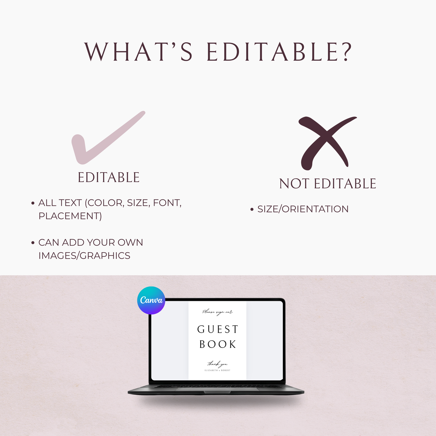 Minimalist Guest Book Sign Template | Customizable & Ready-to-print