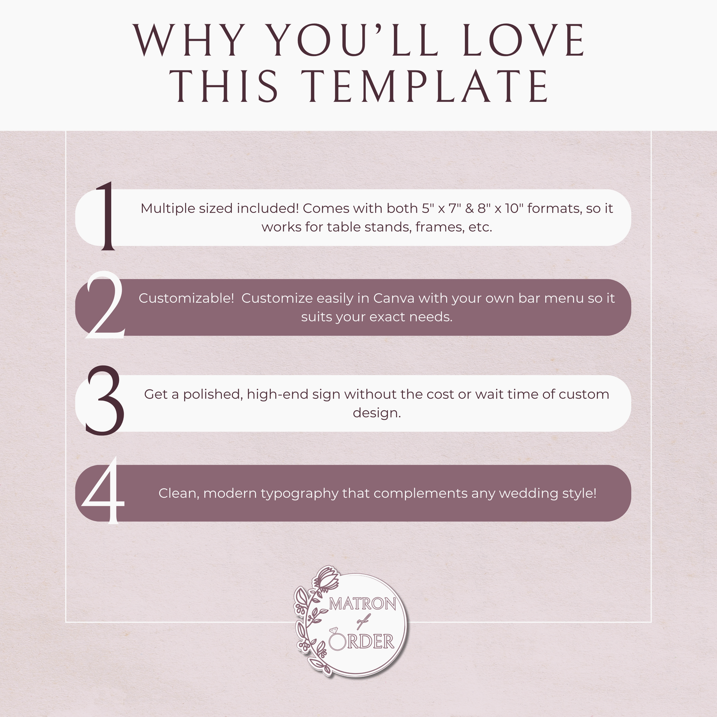 Minimalist Bar Menu Sign Template | Customizable