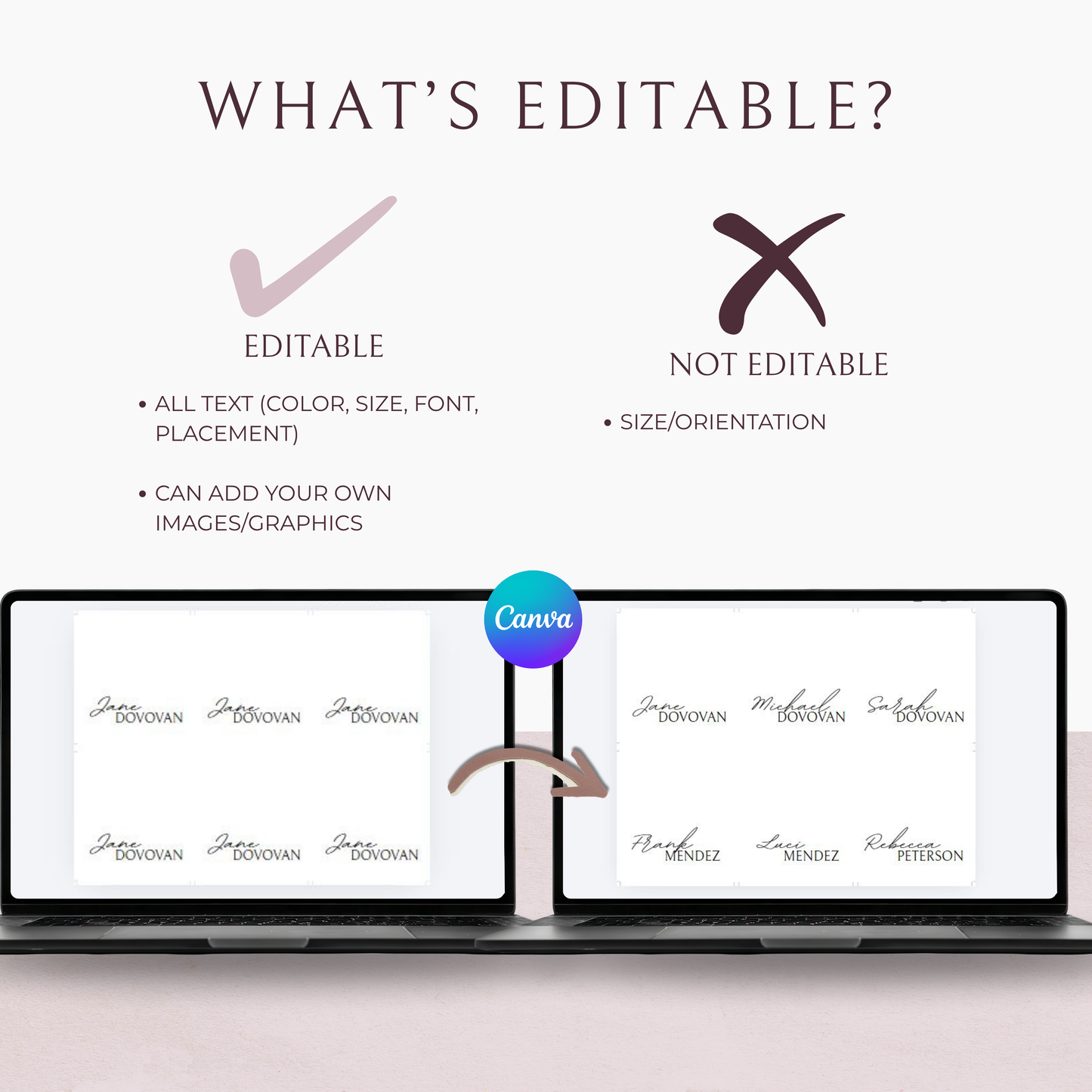 Minimalist Folded Reception Place Cards Template | Customizable