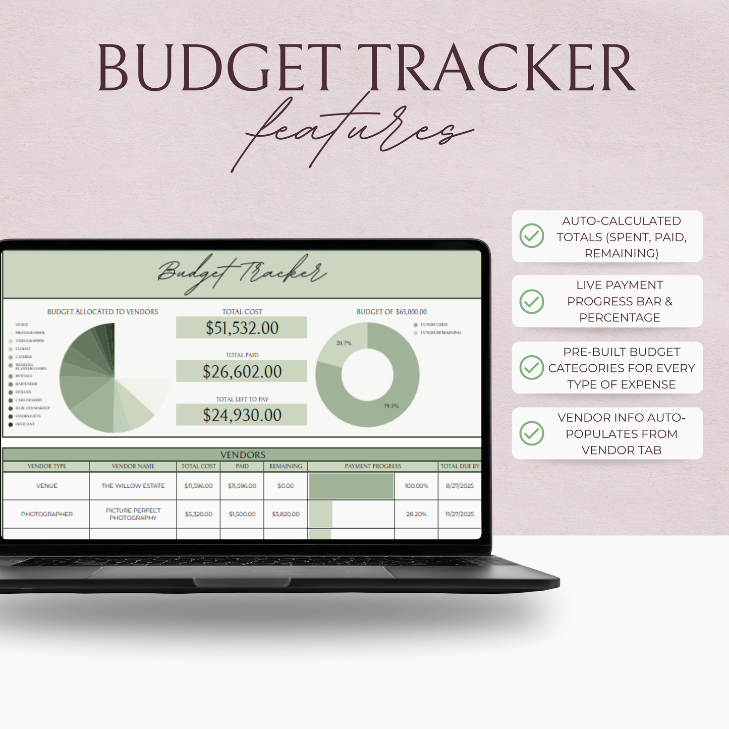 Tableur essentiel pour le suivi du budget de mariage - Édition Sage