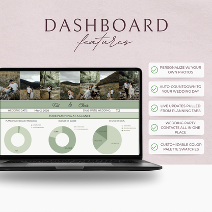 Essential Wedding Planning Spreadsheet - Sage Edition