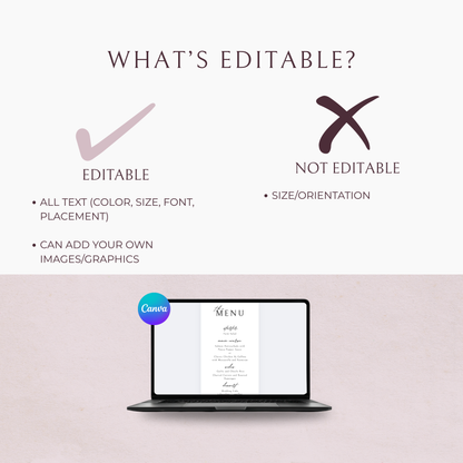 Minimalist Menu Template | Customizable