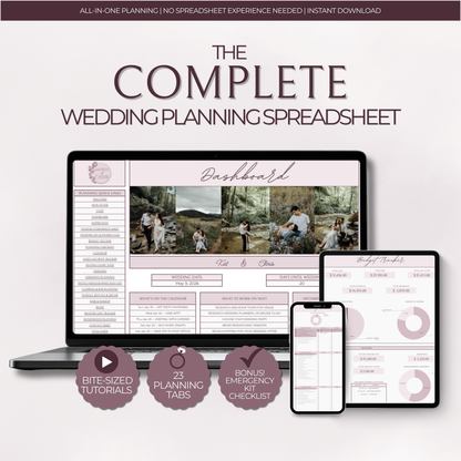 The Complete Wedding Planning Spreadsheet - Blush Edition