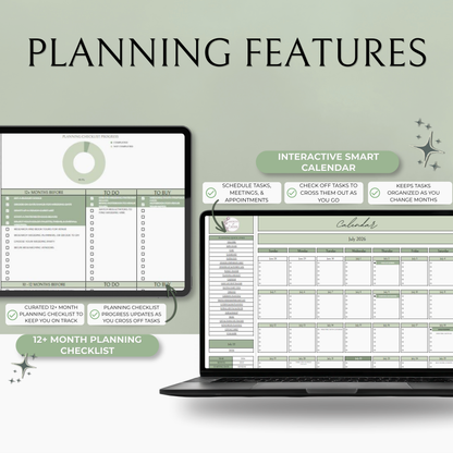 The Complete Wedding Planning Spreadsheet - Sage Edition