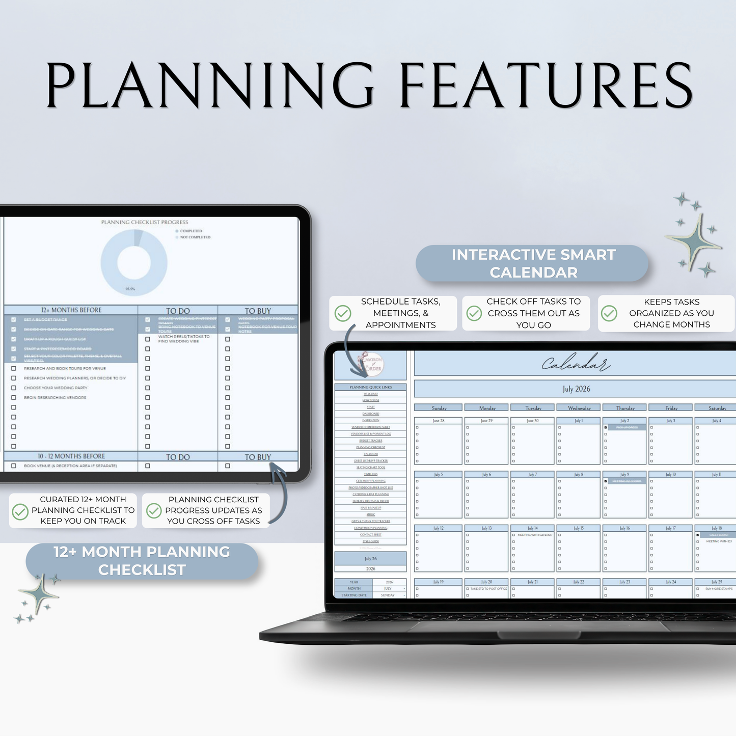 The Complete Wedding Planning Spreadsheet - Something Blue Edition