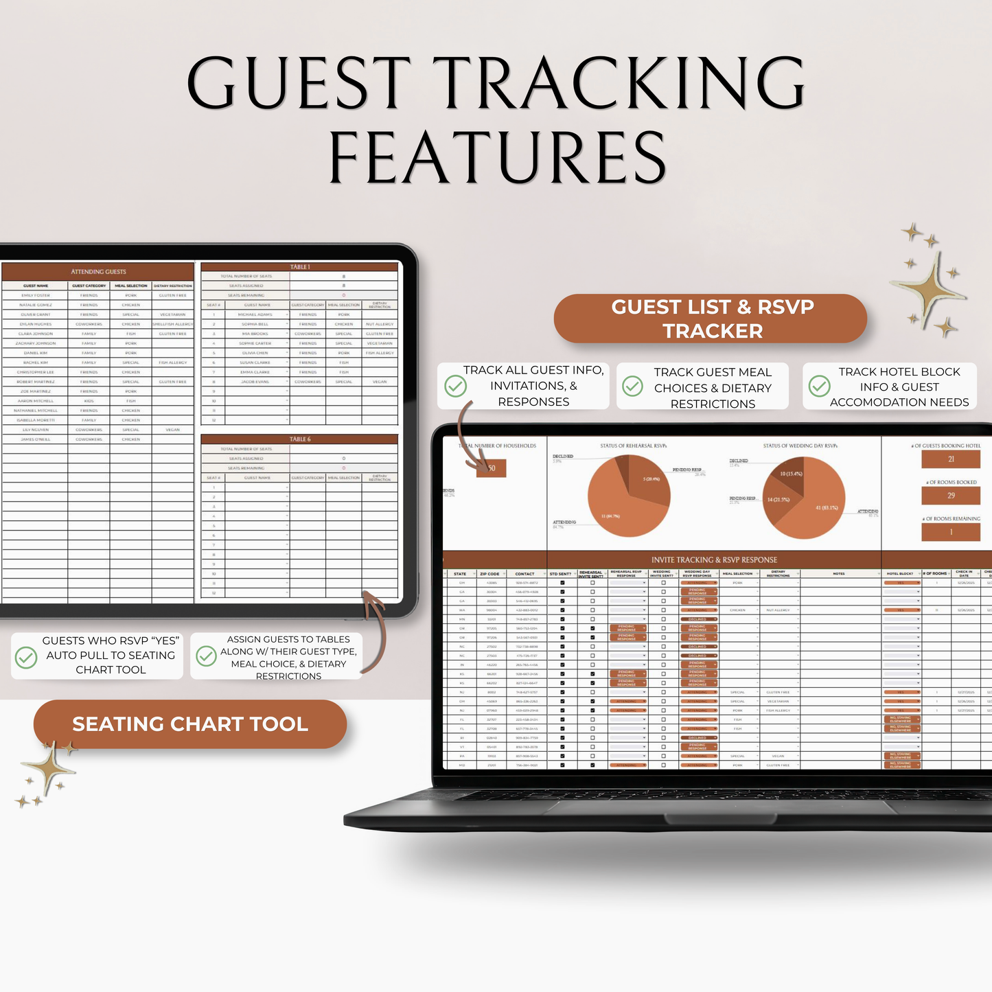 The Complete Wedding Planning Spreadsheet - Terracotta Edition
