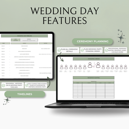 The Complete Wedding Planning Spreadsheet - Sage Edition