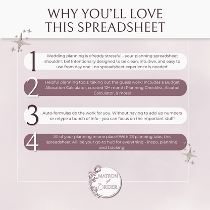 The Complete Wedding Planning Spreadsheet - Blush Edition