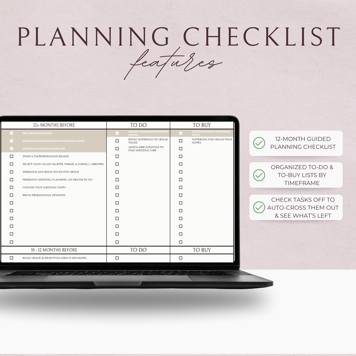 Essential Wedding Planning Spreadsheet - Neutral Edition