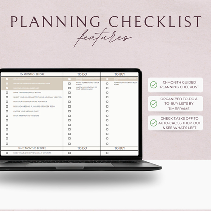 Essential Wedding Planning Spreadsheet - Neutral Edition